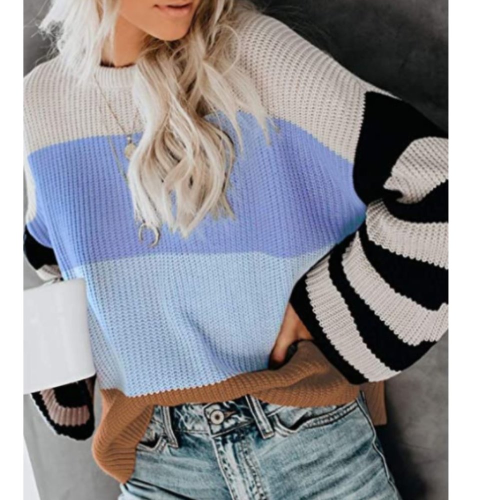 NWT Thick Knit Bell Sleeve Bold Slouchy Sweater - Picture 4 of 4